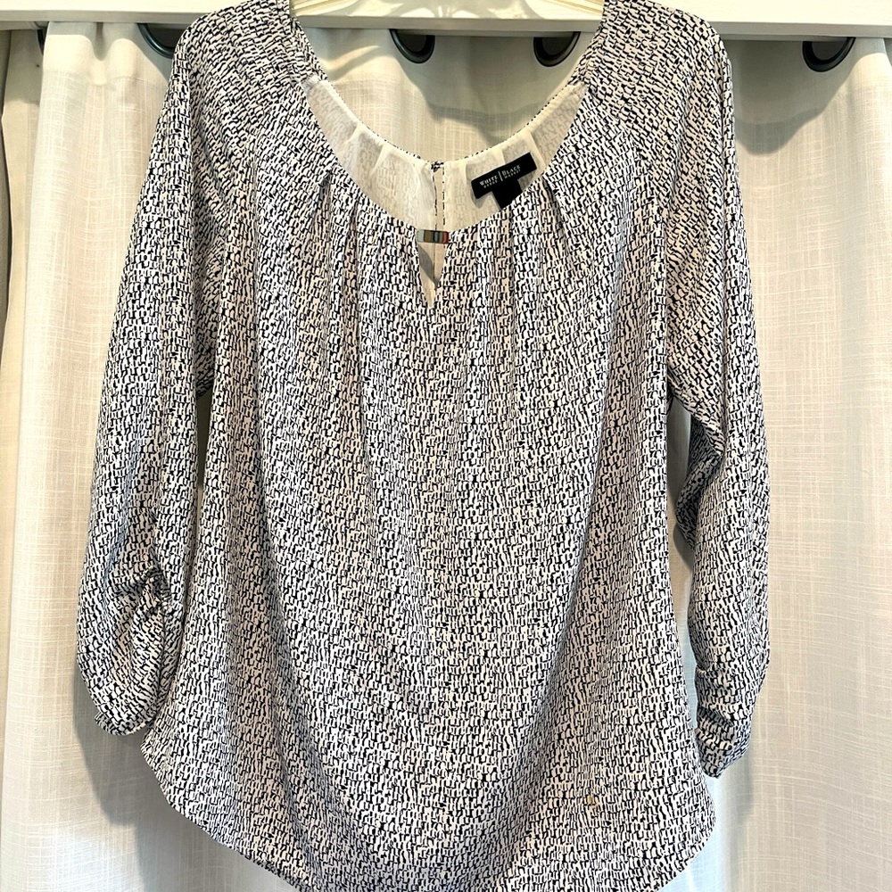 White House Black Market 3/4 Sleeve Blouse